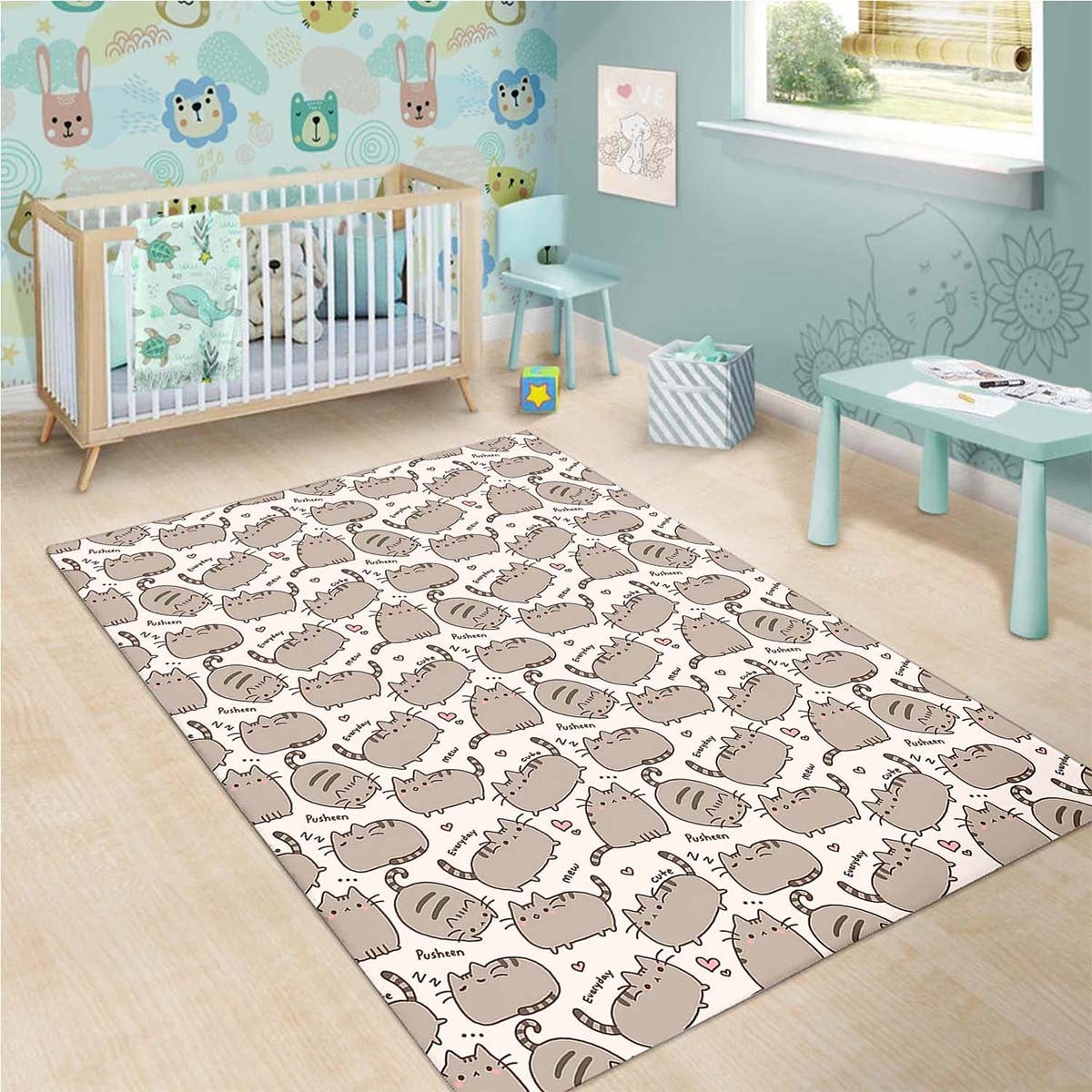 2020 Cute Pusheen Cat Pattern Teppich