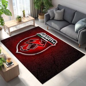 Abarth Red Background Teppich - Teppich mit Automotiv-Motiv