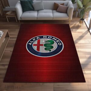 Alternative view of Alfa Romeo Red Background Teppich - Teppich mit Automotiv-Motiv