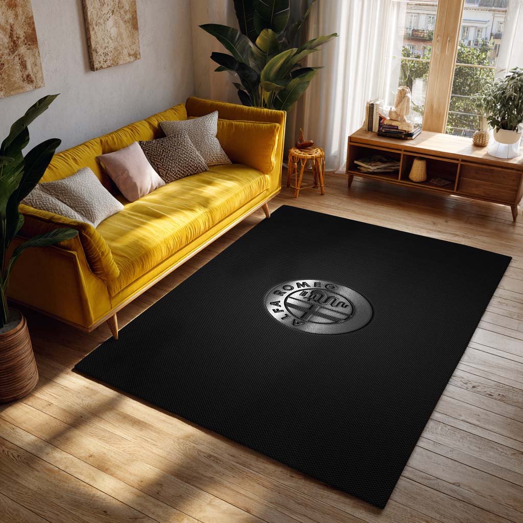 Alfa Romeo Silver Logo Style Teppich - Teppich mit Automotiv-Motiv – Bild 2