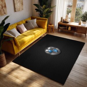 Alternative view of BMW Silver Logo Gray Carbon Fiber Teppich - Teppich mit Automotiv-Motiv