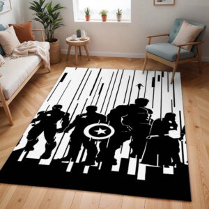 Schwarz-Weiß – Avengers – Marvel Teppich - TOK