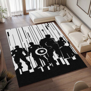 Alternative view of Schwarz-Weiß – Avengers – Marvel Teppich - TOK