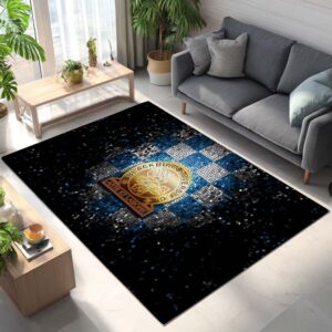 Alternative view of Blackburn Rovers FC EFL Championship Blau-Weiß Kariert Diamant-Stil Teppich