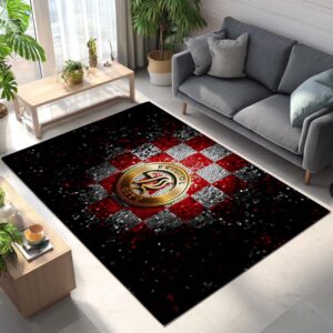 Alternative view of Bristol City FC EFL Championship Diamant-Stil Rot-Weiß Kariert Teppich