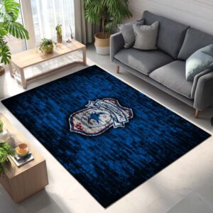 Alternative view of Cardiff City FC EFL Championship Blaue Backsteinmauer Teppich