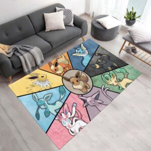 Evoli Entwicklung Pokémon  - Eevee Evolution Pokemon 9 Teppich - TOK