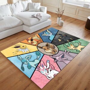 Alternative view of Evoli Entwicklung Pokémon  - Eevee Evolution Pokemon 9 Teppich - TOK