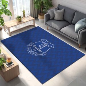 Alternative view of Everton FC 1878 Fußballteam Blaues Muster Teppich