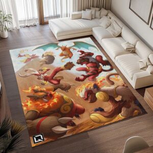 Alternative view of Feuer-Typ Pokémon - Fire Type Pokemon Teppich - TOK