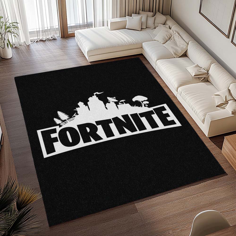 Fortnite Schwarz Weiß Logo 2 Teppich - TOK – Bild 2