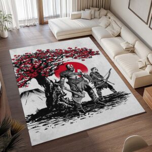 Alternative view of God of War Ragnarök Kratos Geist von Sparta und Loki 2 Teppich - TOK
