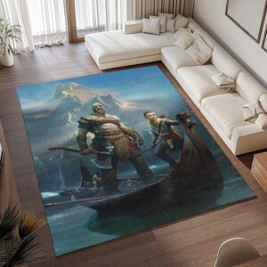 Alternative view of God of War Ragnarök Kratos Loki Teppich - TOK