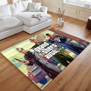 Alternative view of Grand Theft Auto GTA 5 Charaktere Michael De Santa Trevor Philips Carl Johnson Teppich - TOK