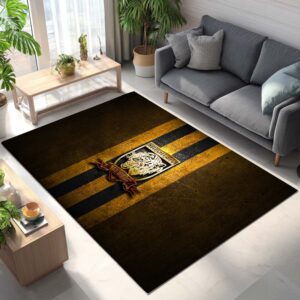 Alternative view of Hull City FC EFL Championship Gelber Metall-Hintergrund Teppich