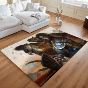Alternative view of König Llane Wrynn Die Allianz Armee World of Warcraft Teppich - TOK