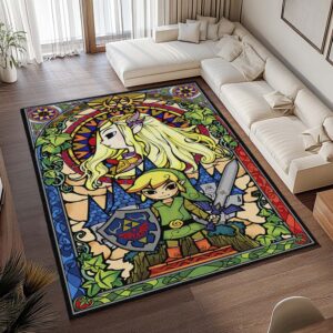 Alternative view of Link und Prinzessin Zelda Die Legende von Zelda Teppich - TOK