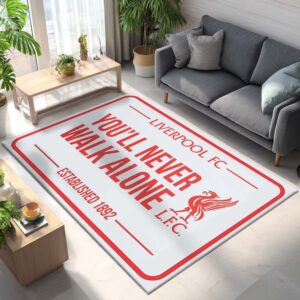 Alternative view of Liverpool FC You Never Walk Alone 13 Teppich