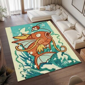 Alternative view of Shiny Karpador Wasser Pokémon  - Magikarp Shiny Water Pokemon 2 Teppich - TOK