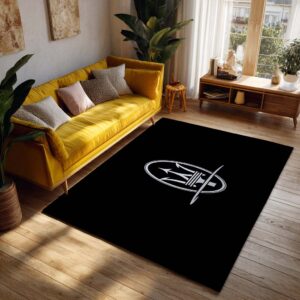 Alternative view of Maserati Symbol Black Background Teppich - Teppich mit Automotiv-Motiv
