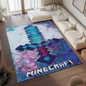 Alternative view of Minecraft Diamantschwert Kunst Teppich - TOK