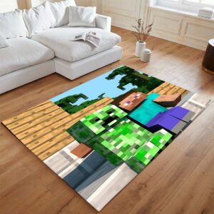 Alternative view of Minecraft Steve Creeper Spielteppich Teppich - TOK