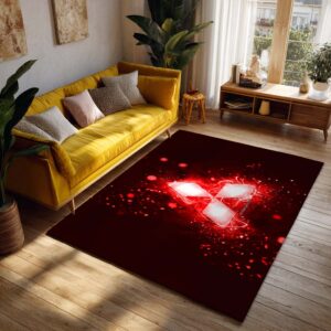 Alternative view of Mitsubishi Red Neon Lights Teppich - Teppich mit Automotiv-Motiv