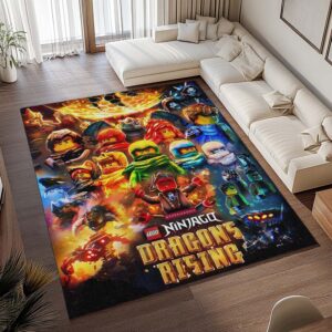 Alternative view of Ninjago Alle Charaktere Drachen Erwachen Teppich - TOK