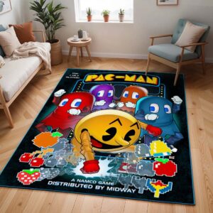Pac-Man und alle Charaktere im Pac-Man-Spiel Teppich - TOK