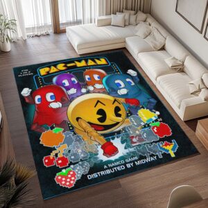 Alternative view of Pac-Man und alle Charaktere im Pac-Man-Spiel Teppich - TOK