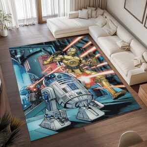 Alternative view of Star Wars Dunkle Droiden Roboter Teppich - TOK