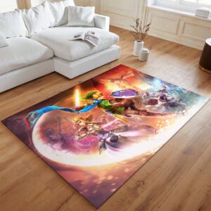 Alternative view of Die Legende von Zelda Link und Prinzessin Zelda Alle Charaktere 3 Teppich - TOK
