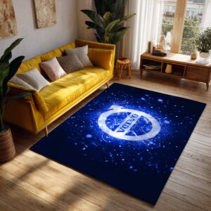 Alternative view of Volvo Blue Neon Lights Teppich - Teppich mit Automotiv-Motiv