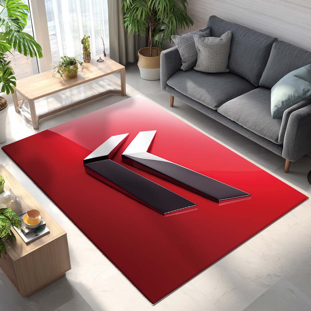Yanmar Red Background Teppich - Teppich mit Automotiv-Motiv