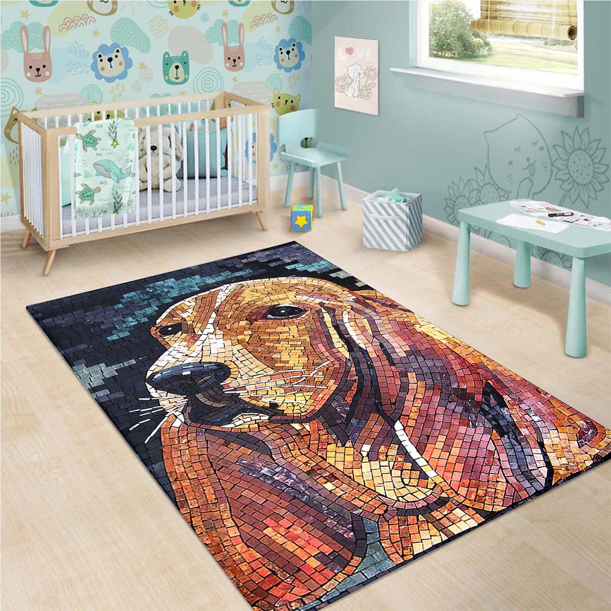 Basset Hound Dd120801a Teppich – Bild 3