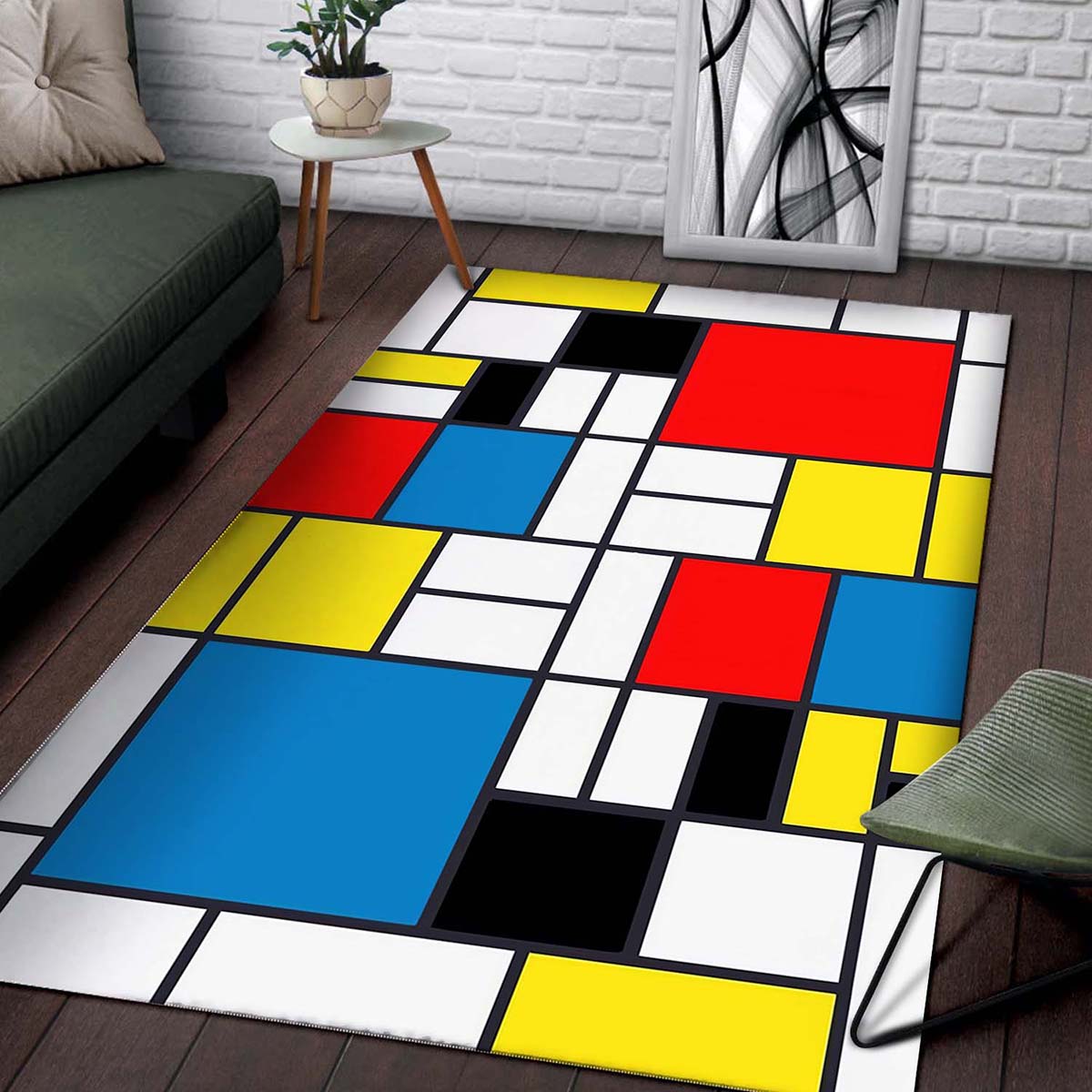 Mondrian Farbstil Teppich – Bild 2