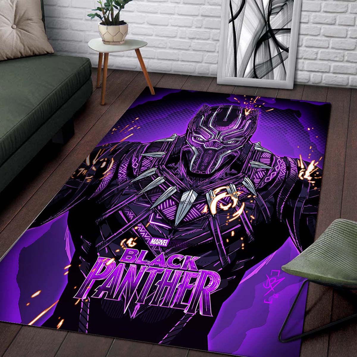 Black Panther Wakanda Marvel Superhero Movies Teppich – Bild 2