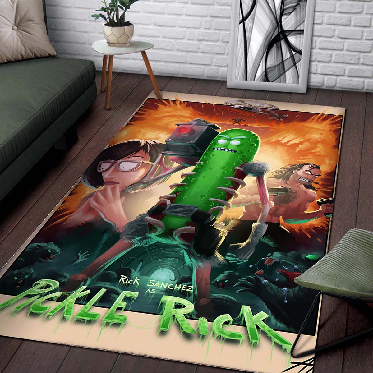 Cartoon Lover Rick & Morty Pickle Rick Teppich – Bild 2