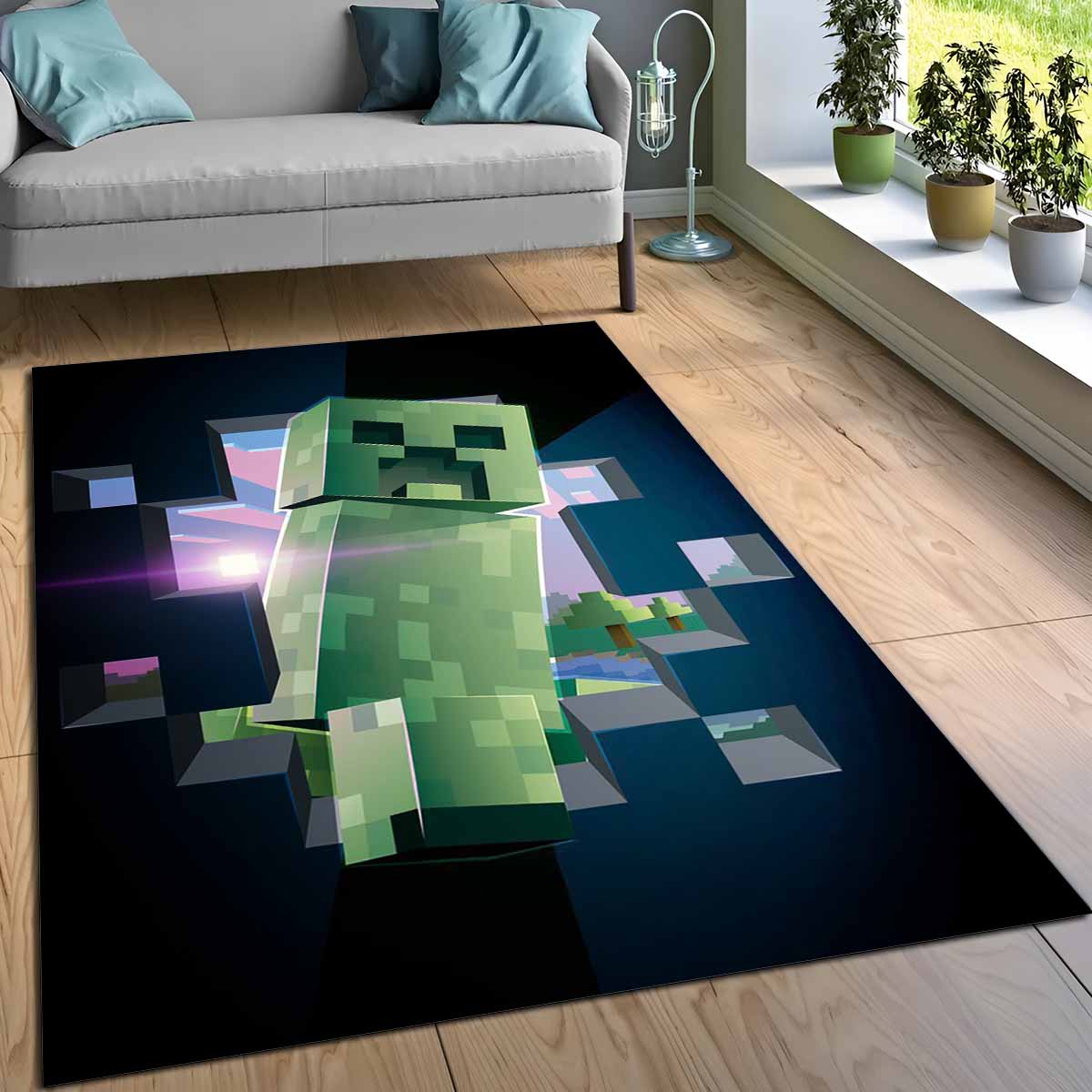 Creeper Im Minecraft-spiel Teppich – Bild 3