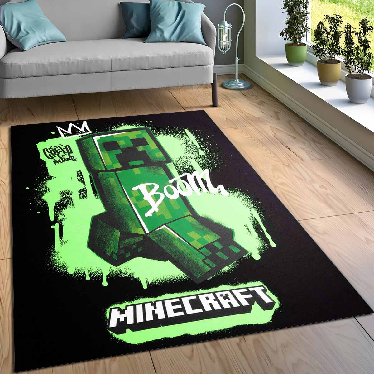 Creeper In Minecraft Boom Teppich – Bild 3