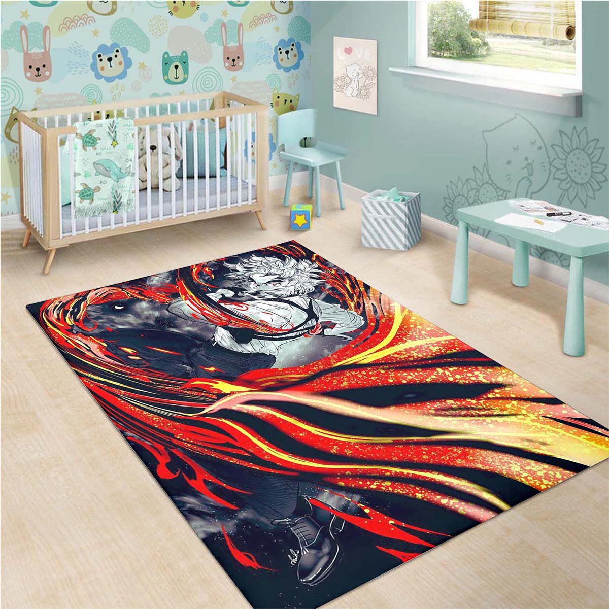 Demon Slayer Rengoku Fire Breathing 2 1 Teppich – Bild 3