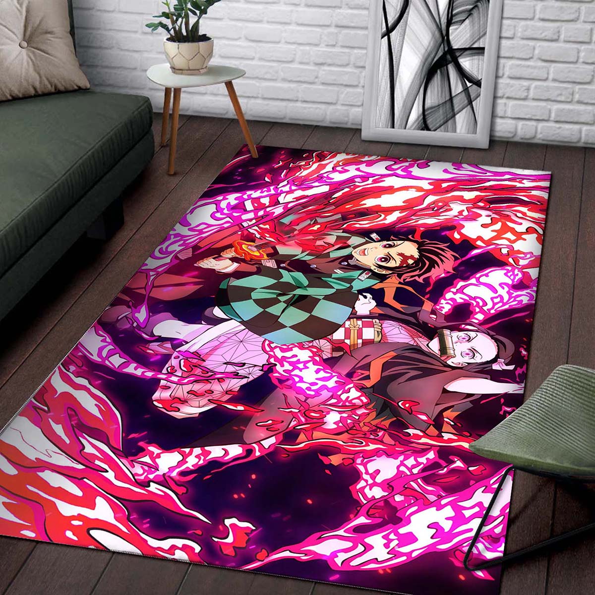 Demon Slayer Tanjiro Kamado Nezuko 1 Teppich – Bild 2