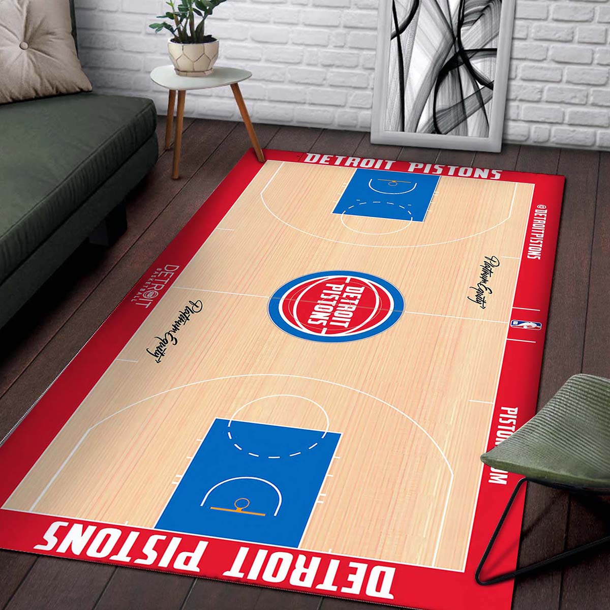 Detroit Pistons Basketballmannschaft Teppich – Bild 2