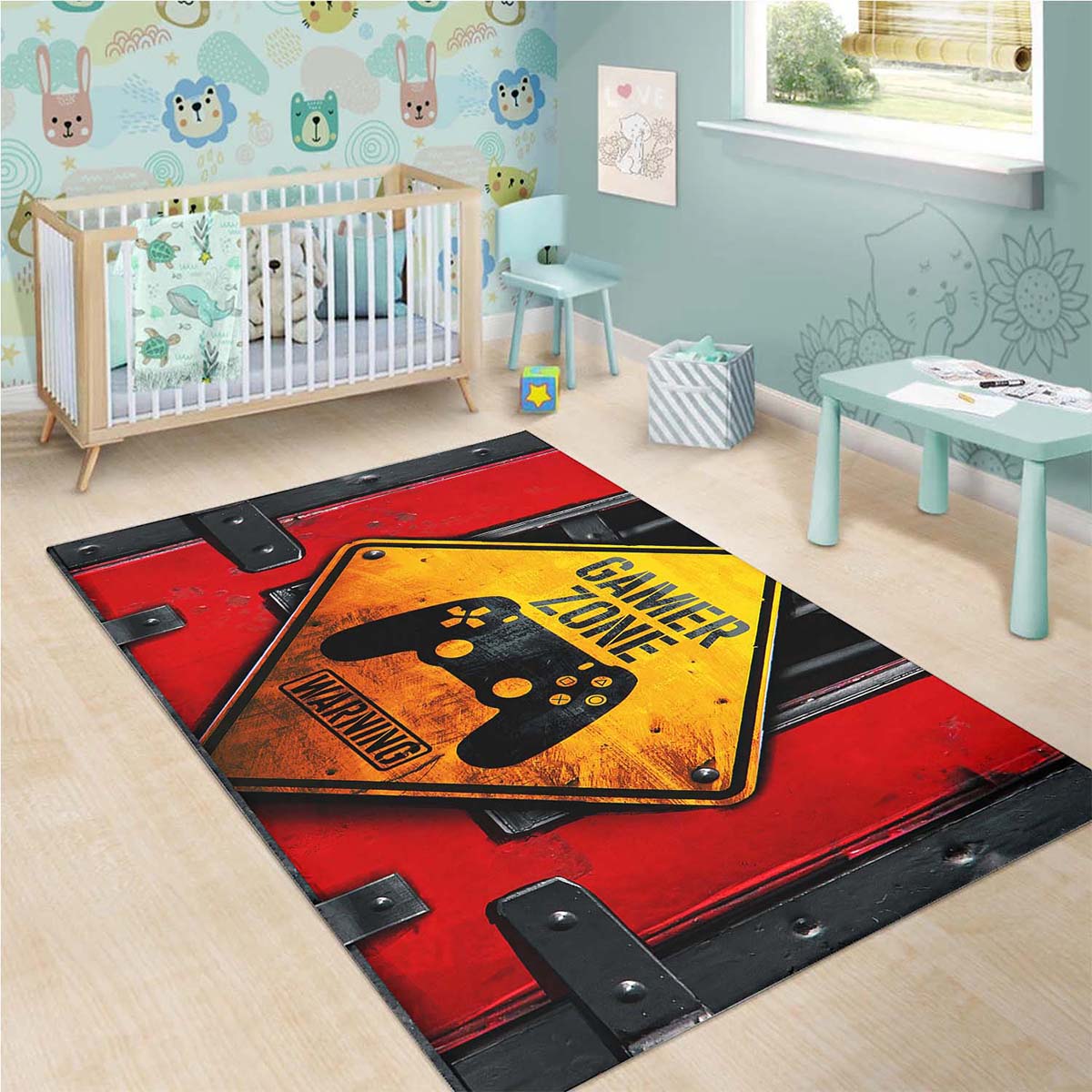 Gamer Zone Gamer Bei Der Arbeit Teppich – Bild 3