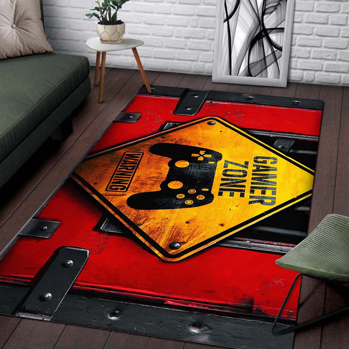 Gamer Zone Gamer Bei Der Arbeit Teppich – Bild 2