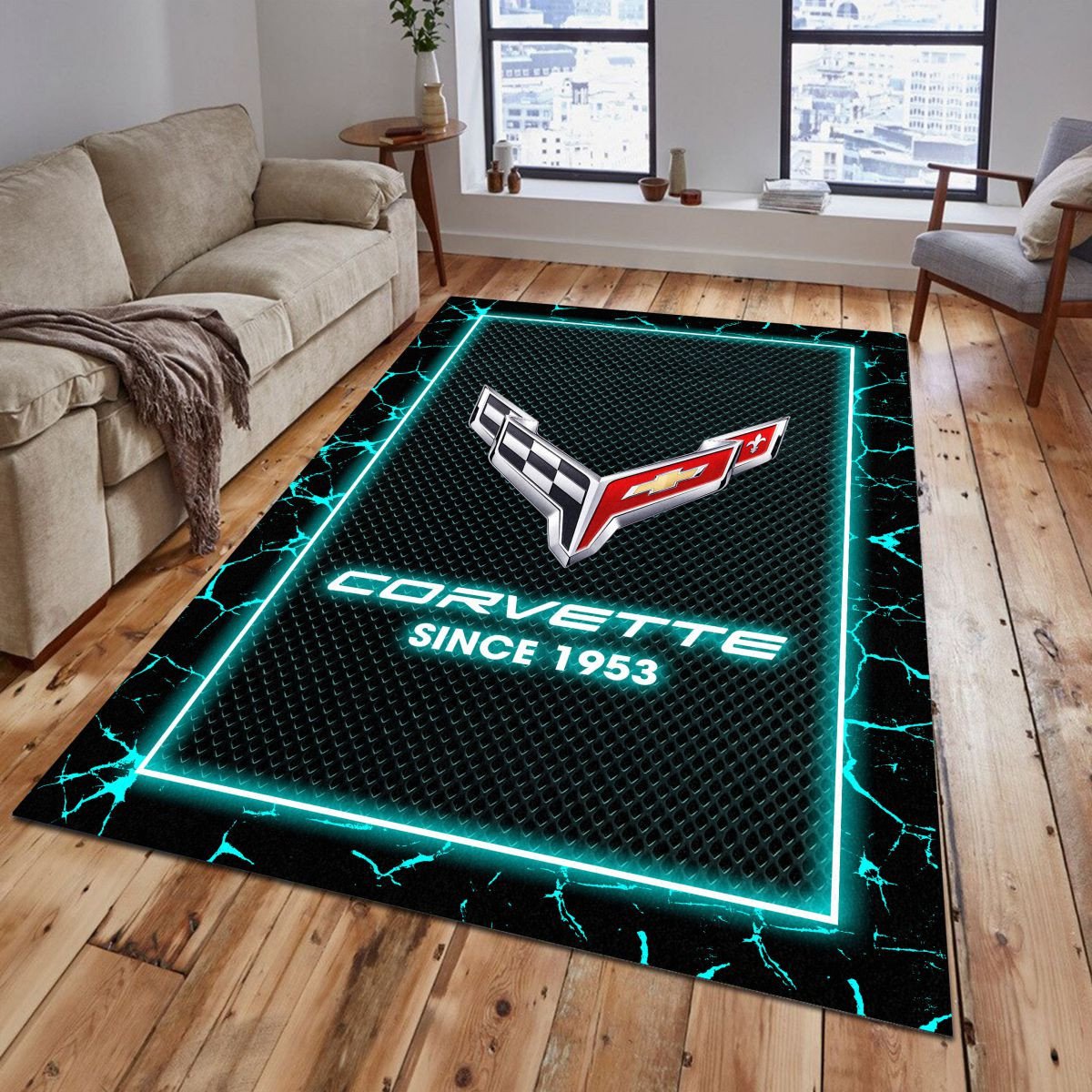 Chevrolet Corvette 04 Teppich - Teppich mit Automotiv-Motiv