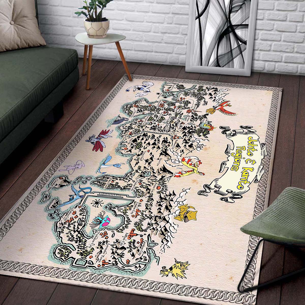 Kanto and johto regions map pokemon Teppich – Bild 2