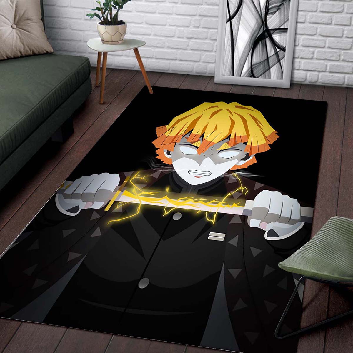 Lightning Zenitsu Agatsuma Demon Slayer 2 Teppich – Bild 2