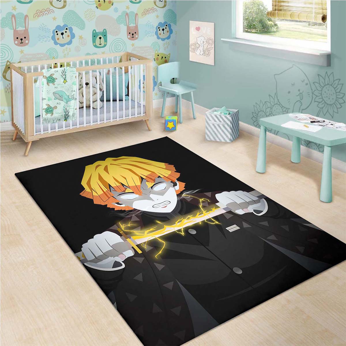 Lightning Zenitsu Agatsuma Demon Slayer 2 Teppich – Bild 3