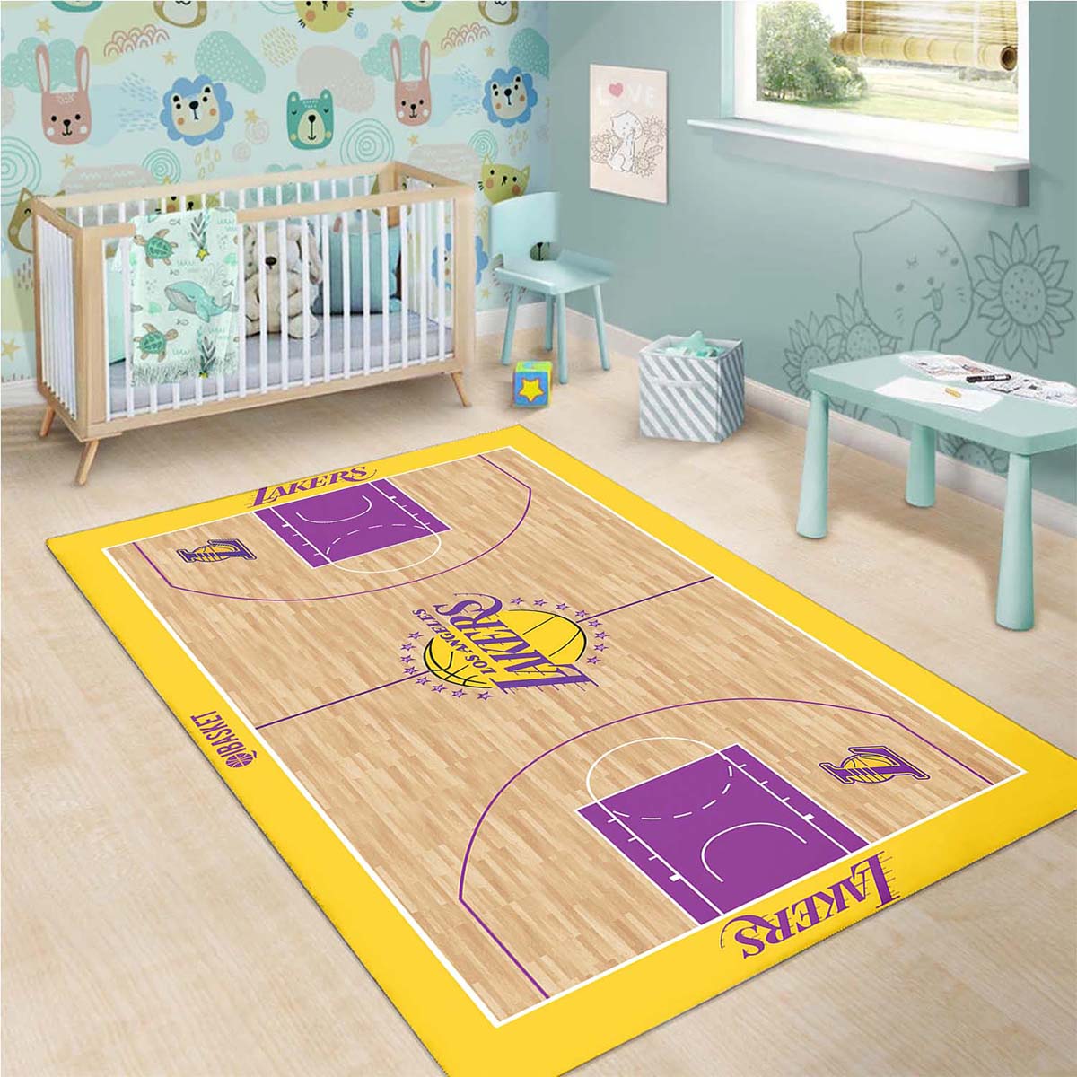 Los Angeles Lakers Basketball Teppich – Bild 3